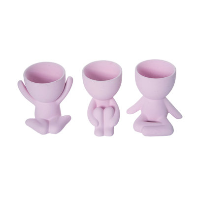  Stoneware Pot Figurine Planter Set of 3 Spring Home Decorations