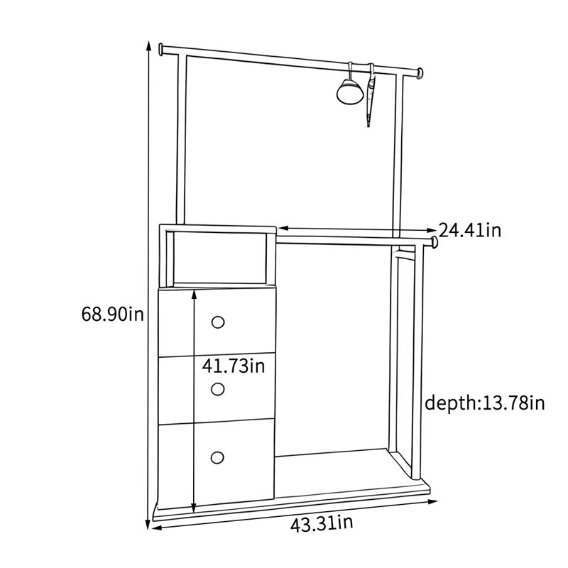 Imported Coat Rack with Storage, Walnut