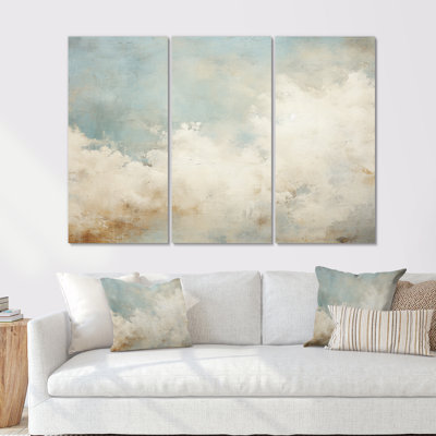 «Beige minimalisme», ensemble de reproduction d'art mural nuages