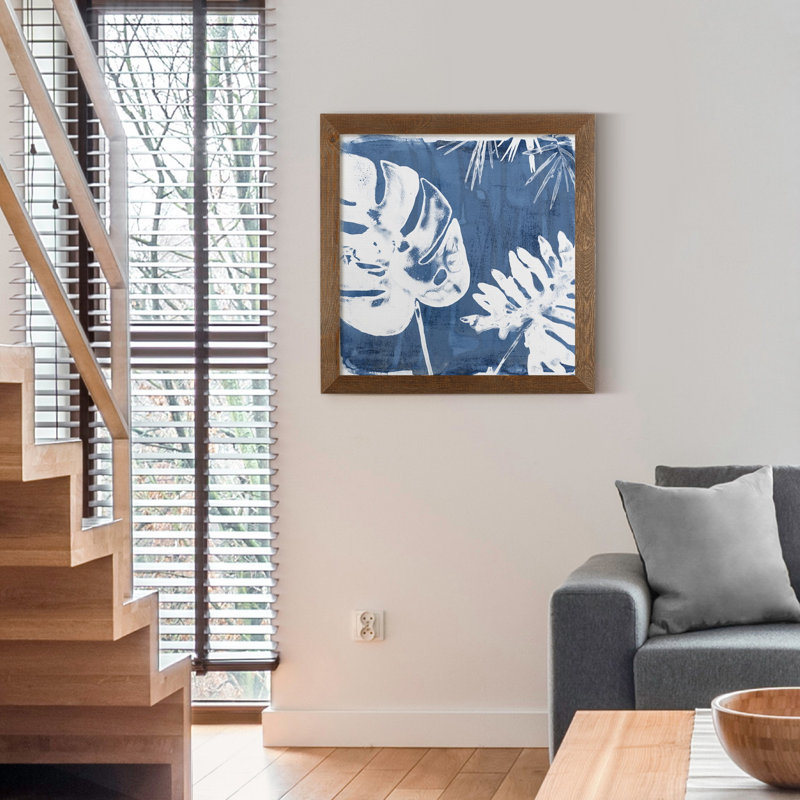 Indigo Indigo impressions I-reproduction d’art, H 21 po x l 21 po x P 1 po, Toile avec cadre érable
