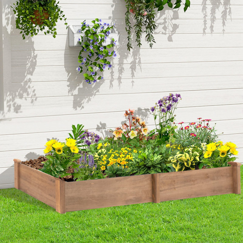 Behn 8X2Ft Wood Raised Garden Bed