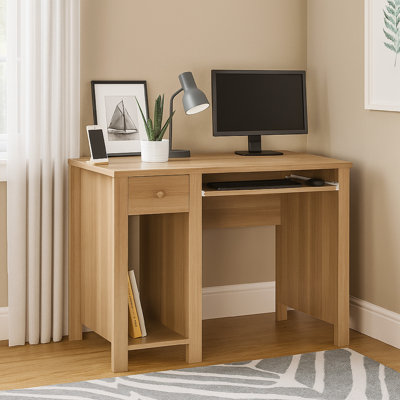 Bureau d'ordinateur, tiroir à clavier et rangement Akol