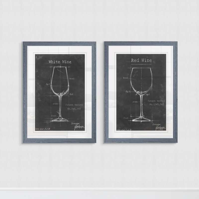 « articles bar blueprint iii » par antonymeus bunjamin (abe)-ensemble de 2 reproductions d’art sur cadre photo, Gris