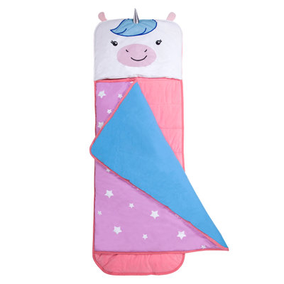 Wildkin Kids Velour Nap Mat – Soft, Cozy, Convenient for Daycare & Preschool – Unicorn