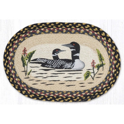  Loon Oval Placemat 13"x19" Rustic Cabin Table Accent