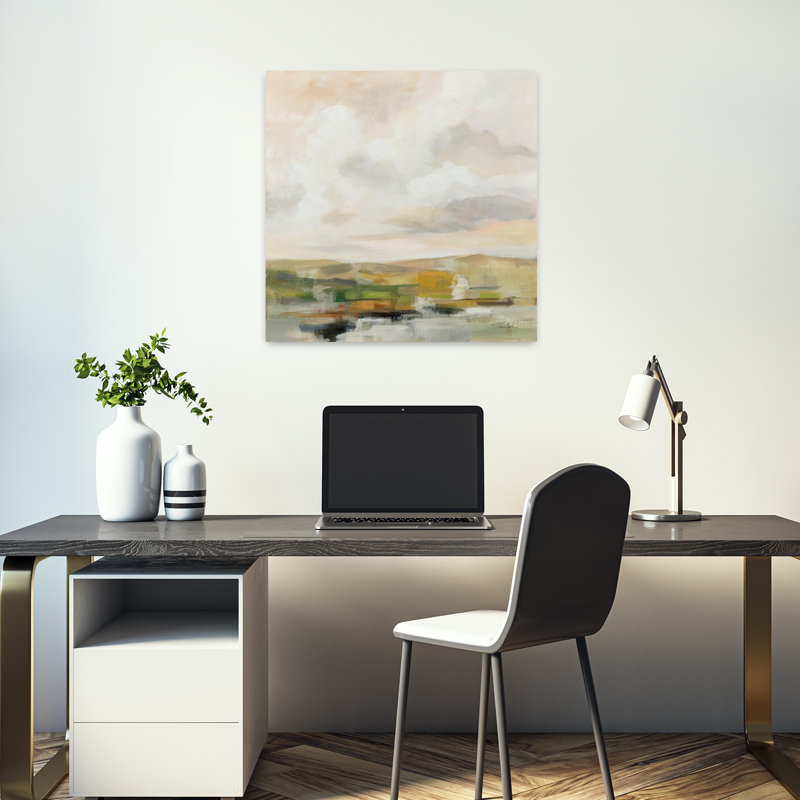 Sérénité contemporaine avec art noir brun, H 18 po x l 18 po