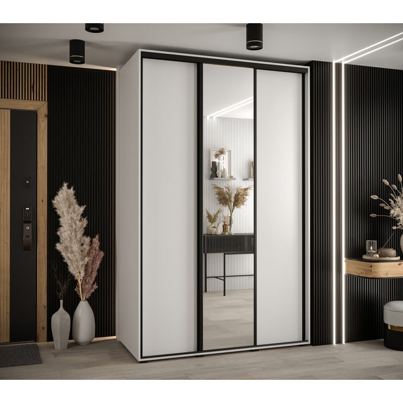 Darivs 3 Door Manufactured Wood Wardrobe, White