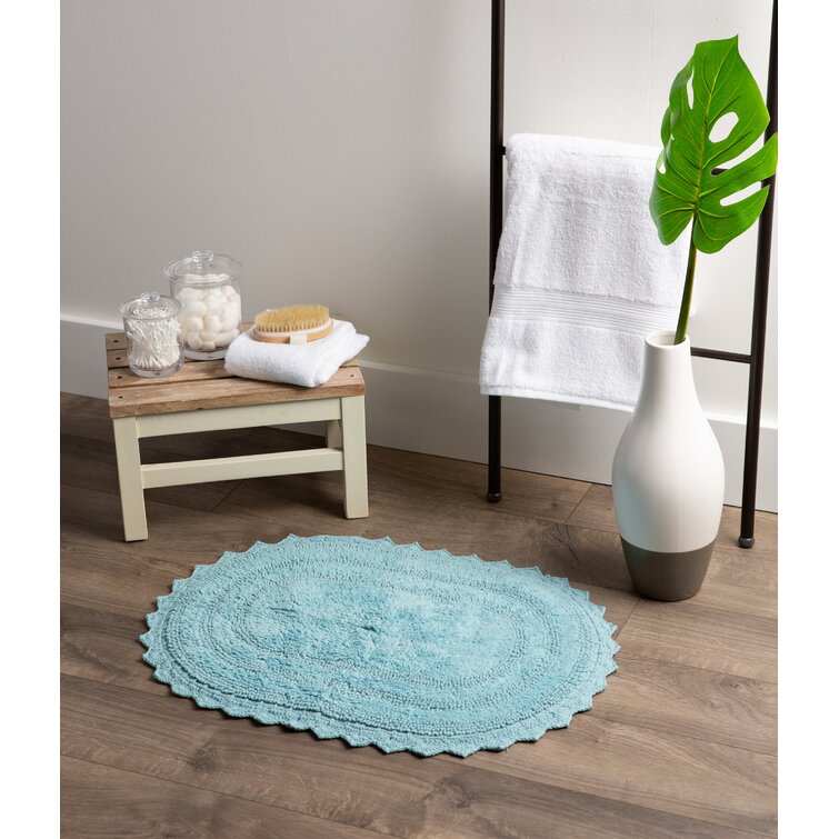 August Grove Lisk Oval 100% Cotton Solid Bath Rug Size: 17 W x 24 L, Color: Gray