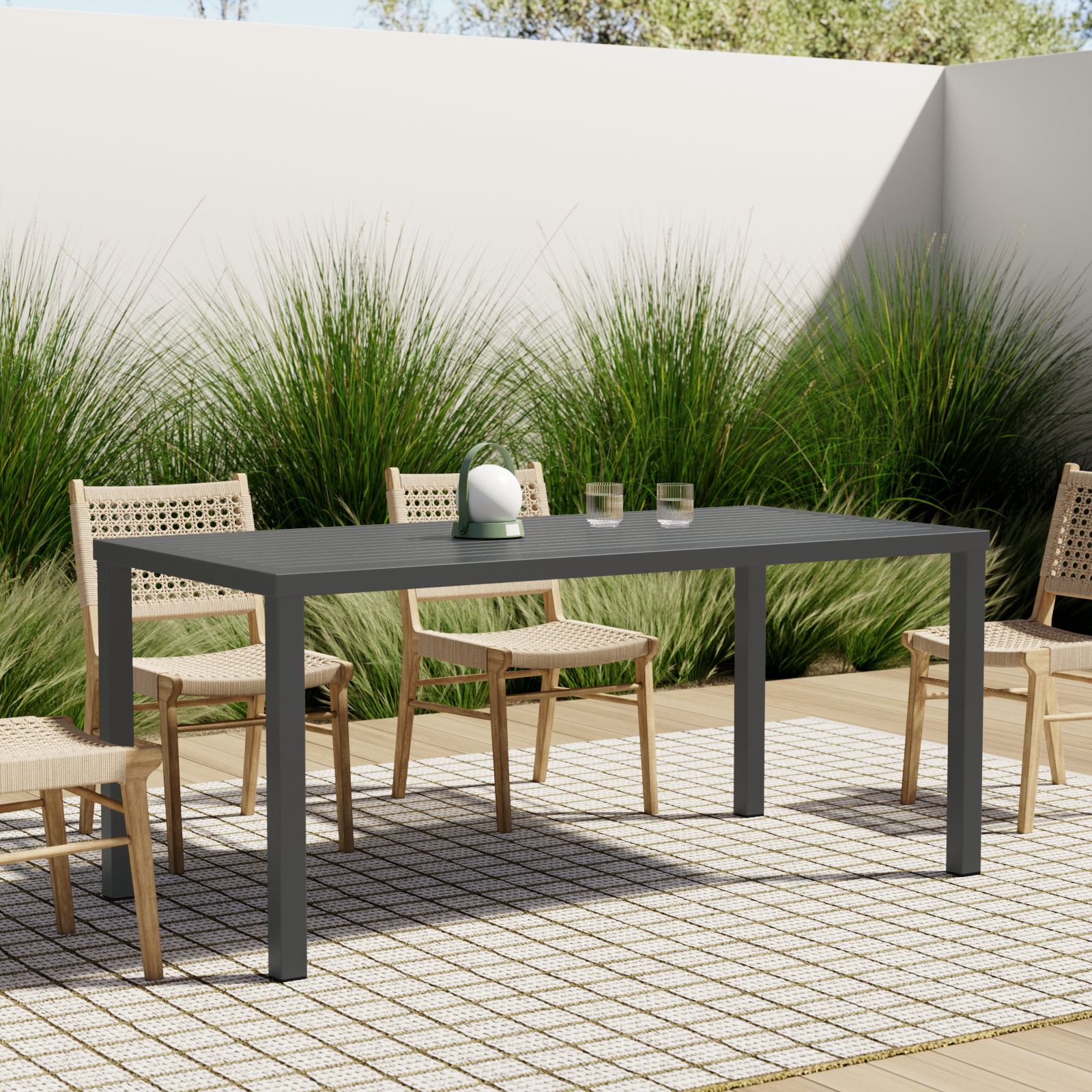 Ottie 71 " Patio Dining Table, Gray