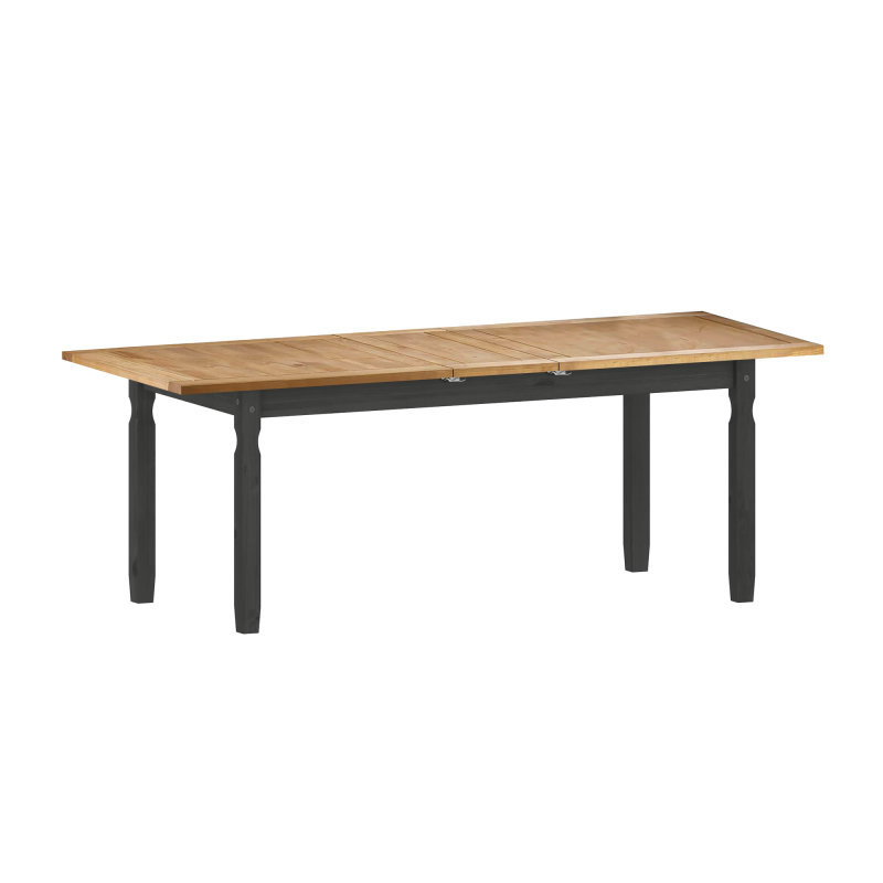 Corona Extendable Pine Solid Wood Dining Table, Grey