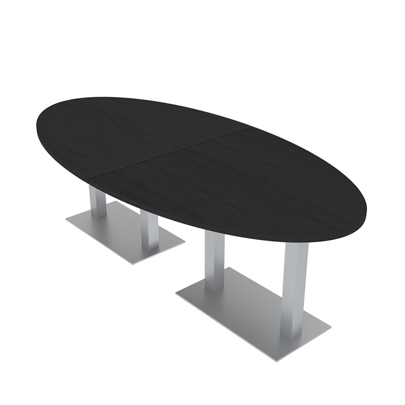 Table de conférence avec bases doubles, Cyprès noir, Chrome chrome, H 29 po x L 96 po x l 45 po