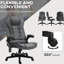 Fauteuil de bureau à 6 points vibrant et chauffant, gris foncé - inclinable, rembourré, siège chauffant à dossier réglable, hauteur