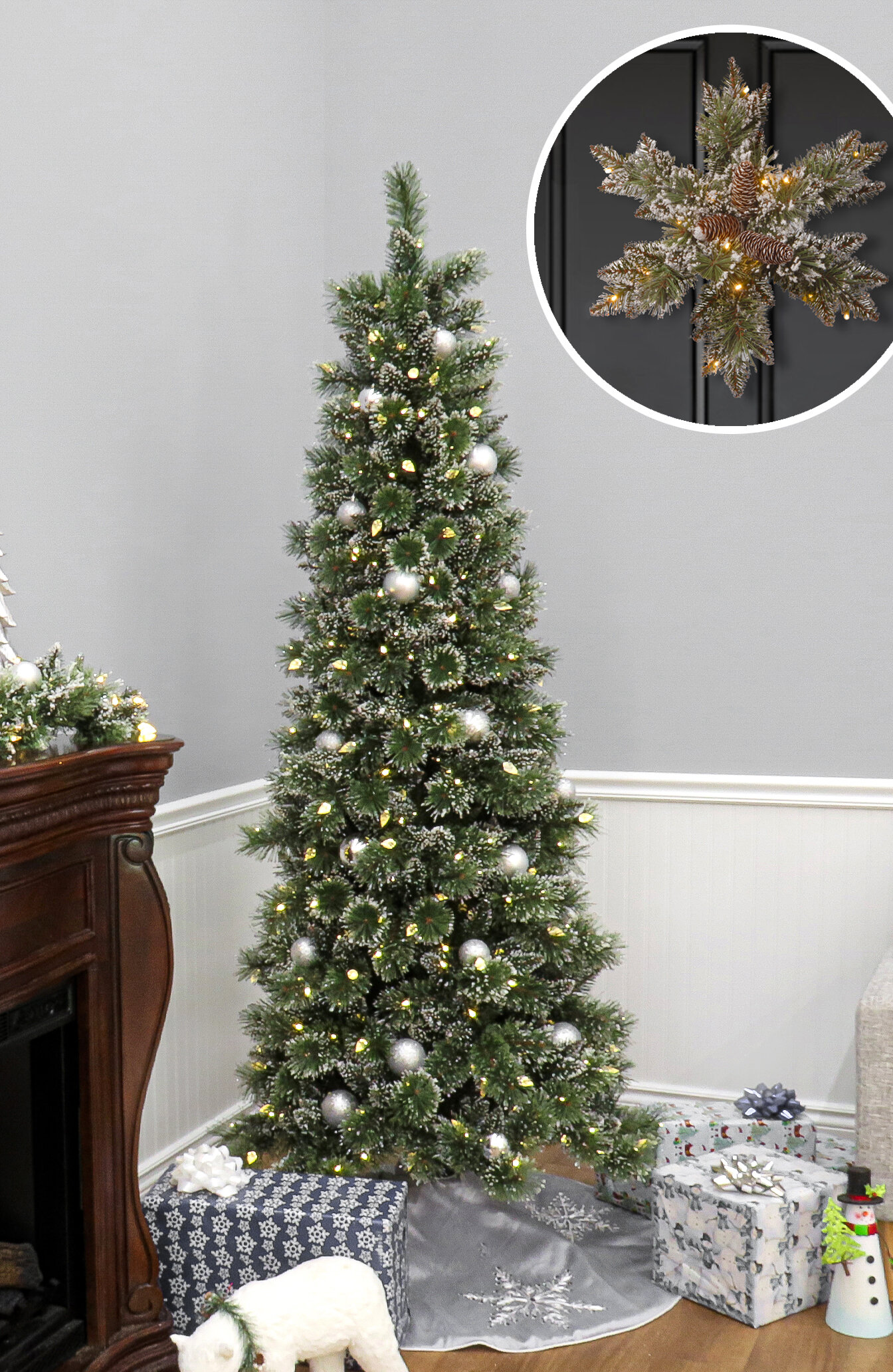 Lighted Artificial Christmas Tree - Includes A Tree Storage Bag and Remote Control The Holiday Aisle Size: 7'6