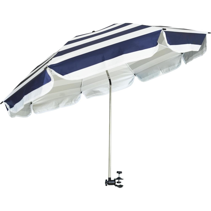 Parasol avec pince universelle et réglable, Bleu marine