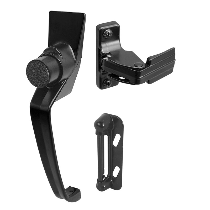 Black Push Button Latch with 1-1/2 in. Hole Center (1 Set)