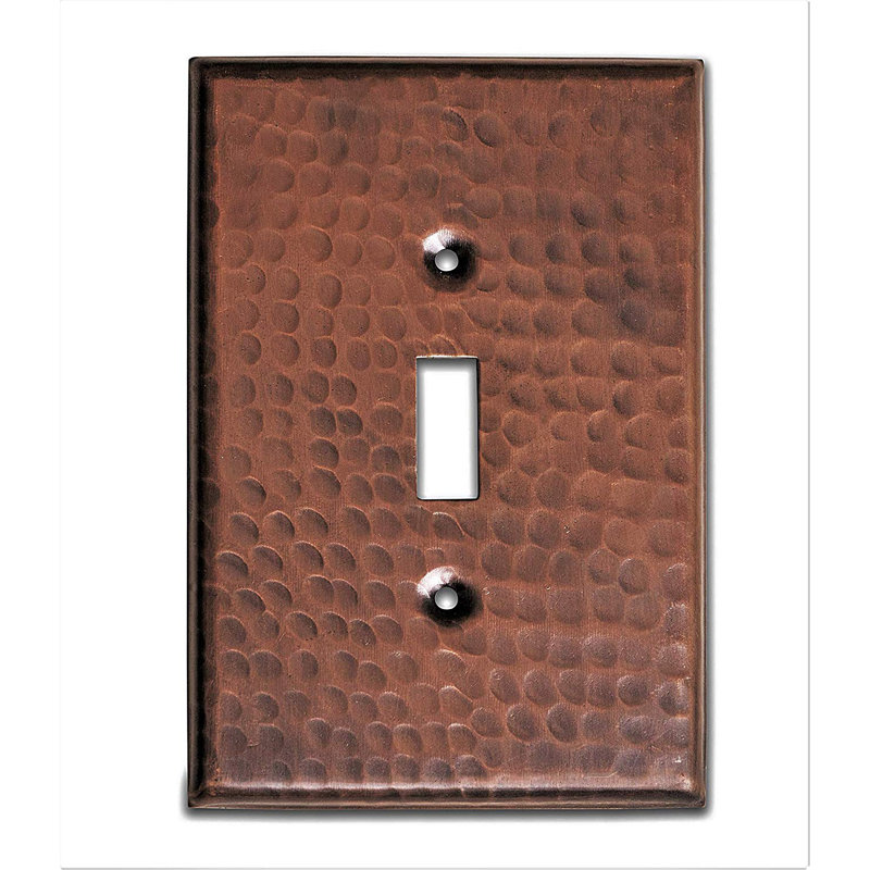 Hand Hammered Matte Black Aluminum Toggle Light Switch Wall Plate Set