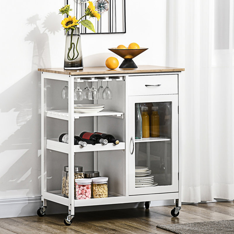 Îlot de cuisine roulant avec rangement (tabouret non inclus)