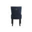 Chaise d'appoint en velours bleu marine foncé et finition noire Varian II
