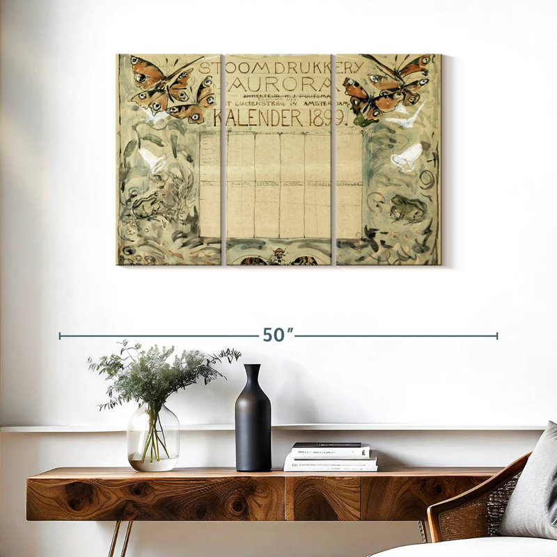 Brampt 1899 Calendar For The Aurora Steam Printer, 24" H x 38" W