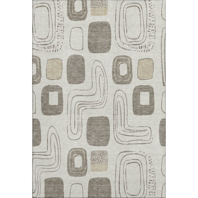 Premium Machine Washable Slesnick AMF1670 Geometric Rug