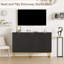 Buffet moderne avec rangement, armoire de rangement décorative en bois 31,5 po avec portes et tablettes à chevrons, console avec crédence pour le vestibule du salon-1086669624