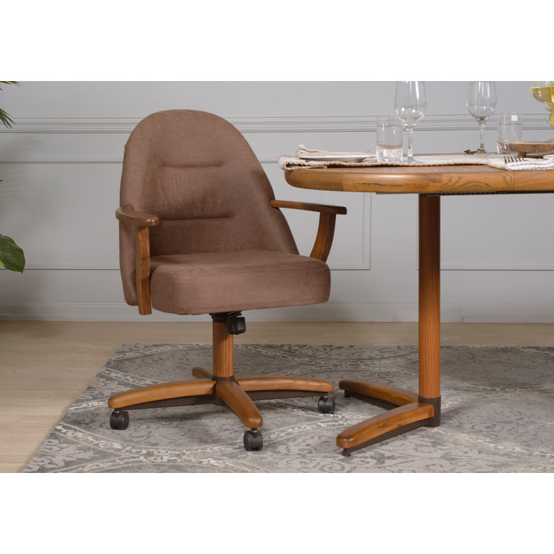 19'' H Upholstered Walnut Armchair, Chocolate