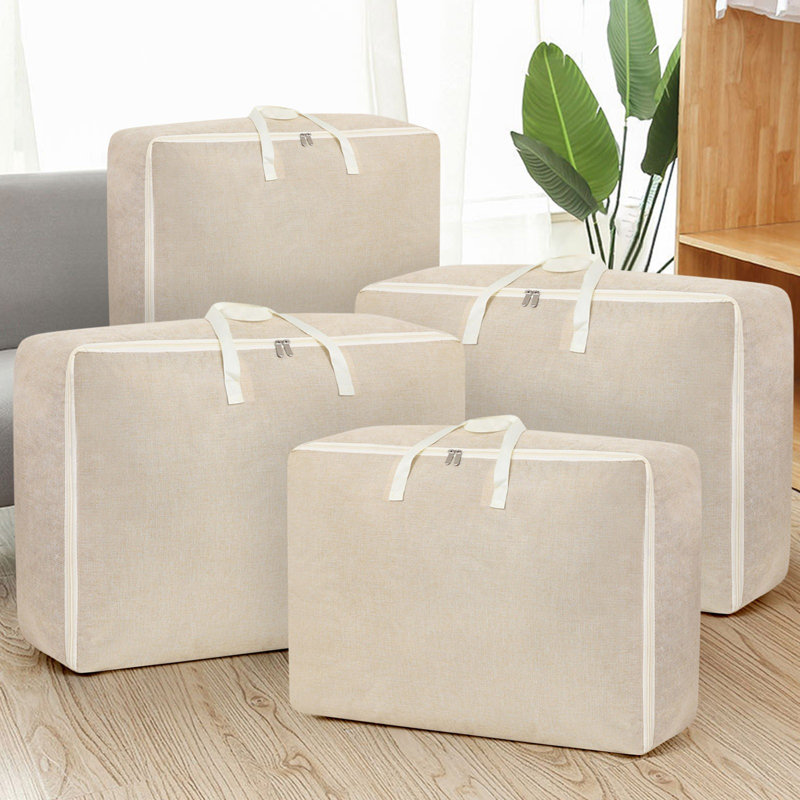 Quilt Bag Organizer Clothing Bag  Capacity Quilt Storage Bag Large Moving Bag Oversized, Khaki