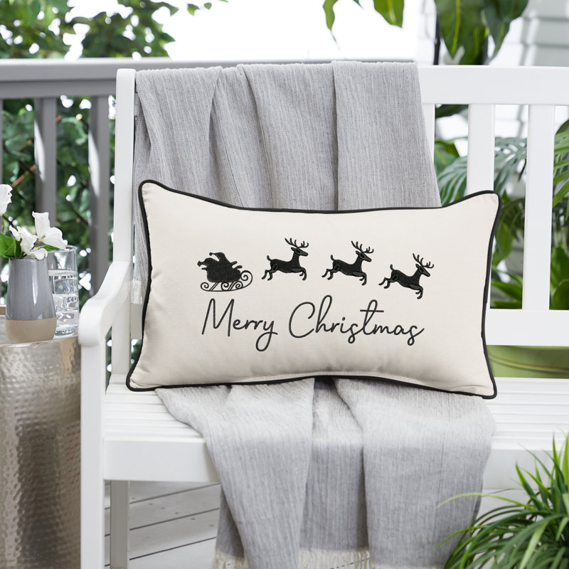 Embroidered Sunbrella® Outdoor Throw Pillow