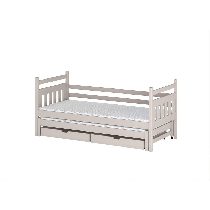 Daniel Single (3') Solid Wood Drawers Bed Frame with Mattress