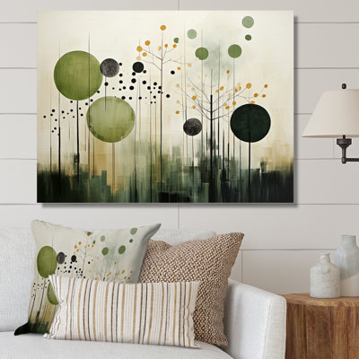 Green Beige Modern Scandinavian Serenade I - Modern-Scandinavian Canvas Wall Art