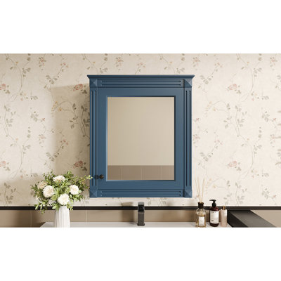 Armoire de salle de bain moderne avec miroir et tablettes réglables 24 po x 27 po, fixation murale