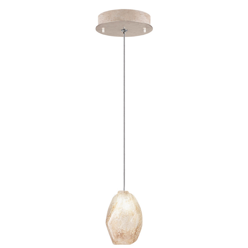 Silver Leaf Clear Quartz LED Drop Pendant Light
