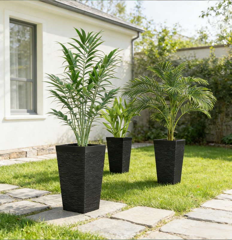 Ensemble de 3 pots à fleurs de style moderne empilables