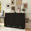 Grand lit escamotable avec grands tiroirs et USB, espresso brossé-1033931924