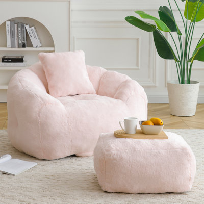 Fauteuil à billes surdimensionné avec repose-pieds