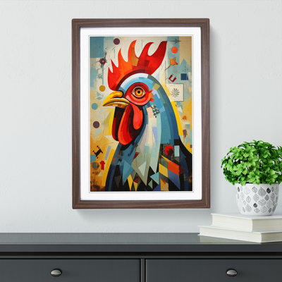 Chicken Constructivism - Single Picture Frame Print on Wood