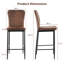 Vintage Suede/Velvet Diamond Pattern Upholstered High Back Bar Stool-1822455352