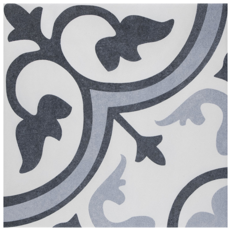 Amberes II 13" x 13" Ceramic Patterned Wall & Floor Tile, Blue