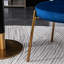 2 chaises de salle à manger rembourrées en velours bleu - chaises contemporaines incurvées et à base en métal, paire de rembourrage en mousse dense au look élégant-44956892
