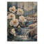 Pivoines blanches et les eaux glaciaires II - Décoration murale en bois de pivoines - sur bois de pin naturel-1197475938