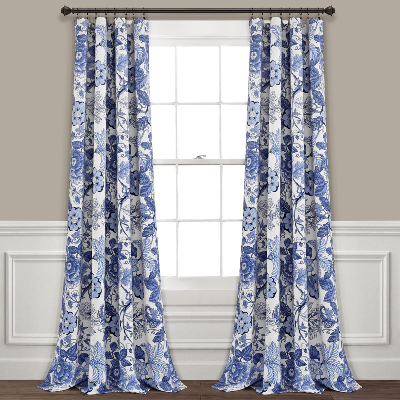 Room Darkening Curtain Pair, 52" W x 95" L, Navy