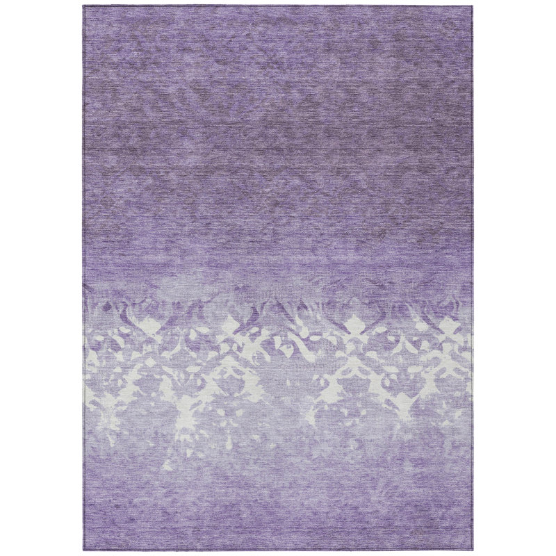 Machine Washable Indoor/Outdoor Xhevrie Purple Rug, Rectangle 8' x 10'