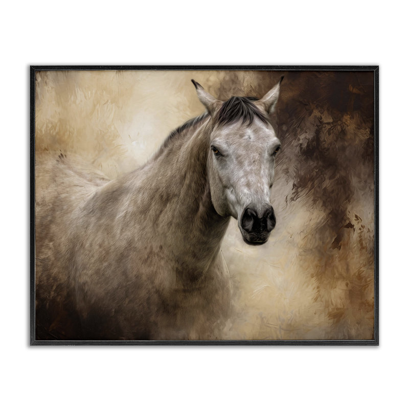 Giclée encadrée par un cheval Spirit, par Kelley Parker, H 11 po x l 14 po, Giclée encadrée noir minuit