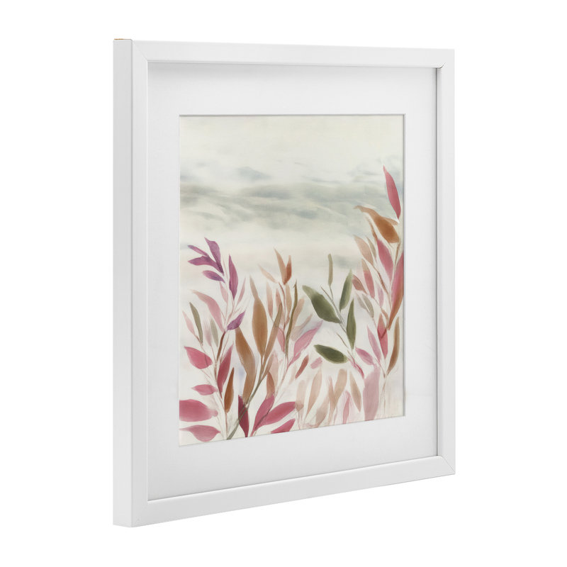 «Gentle Earthy Windswept Leaves», reproduction encadrée sous verre, conception de Mona Grace, H 16 po x l 16 po