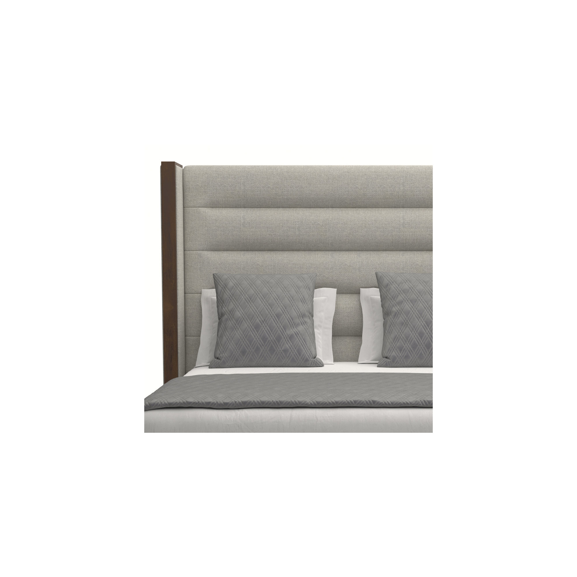 Ally Upholstered Wingback Bed, California King, Grey Revolution®