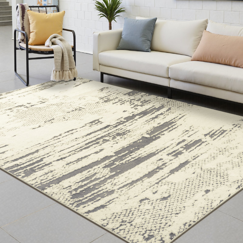 Machine Washable Area Rug With Non-Slip Backing, Rectangle 5' x 7'