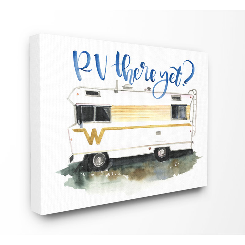 «RV There pourtant Yellow Striped RV Watercolor» par Jennifer Paxton Parker, impression, H 16 po x l 20 po x P 1,5 po