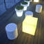 Cube illuminé - Tabouret multifonctionnel, lumière ambiante ou lumière de paysage. USB rechargeable.-112965145