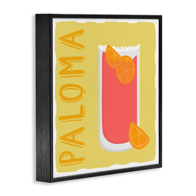 «Paloma Cocktail Drink», estampe numérique de Natalie Carpentieri, Giclée encadrée noir minuit, H 24 po x l 24 po