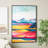 Cole And Grey Canvas Mountains And Lake View Abstract Living Room Framed Wall Art With Black Frame